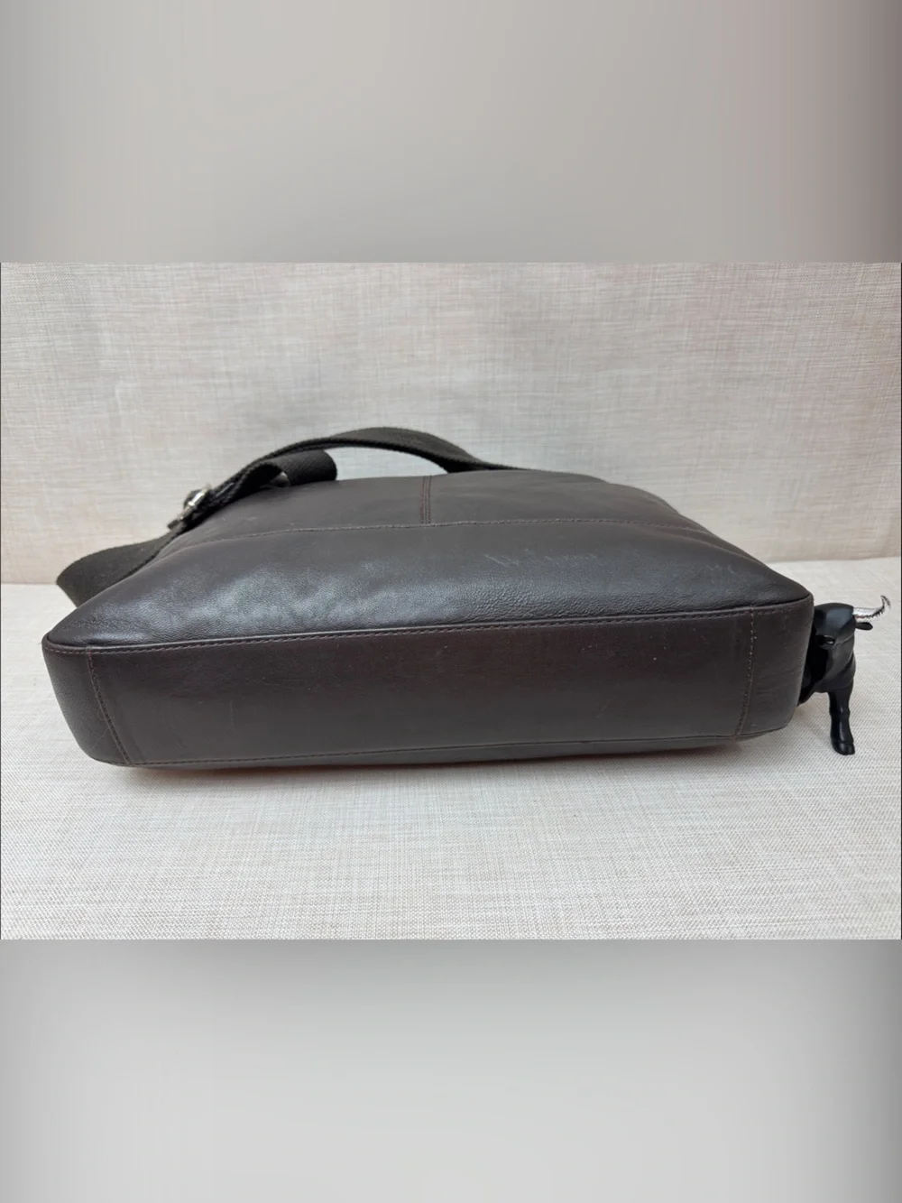 Cole Haan Dark Brown Leather Messenger Bag with Adjustable Strap